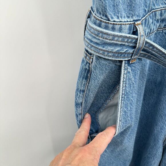Abercrombie Fitch 90s Relaxed Denim Jumpsuit Size Large Tall LT Straight Leg New - Picture 6 of 16